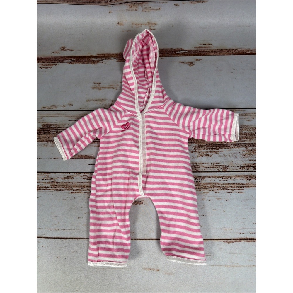Retired American Girl Bitty Baby Basics Bear Sleeper Hooded Pajamas 15" Doll